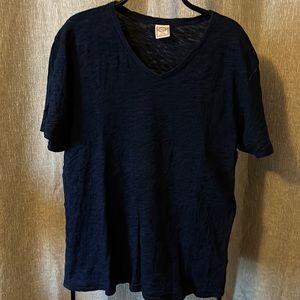 Lucky Brand Navy Blue V-neck Shirt